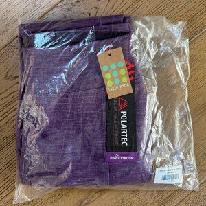 NWT Title Nine PolarTec Heathered Purple Crash Fleece Lined Tights size S